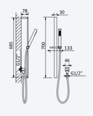 Garniture de douche barre Adamastor - Bruma