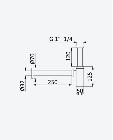 Siphon 11/4" Adamastor - Bruma