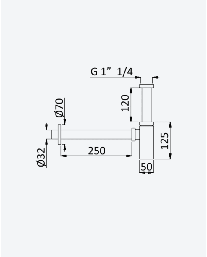 Siphon 11/4" Adamastor - Bruma