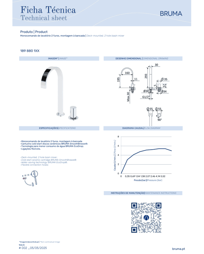 Mitigeur lavabo 2 trous Avalon - Bruma