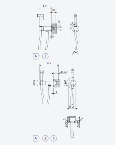 Robinet pour bidet / WC Avalon - Bruma