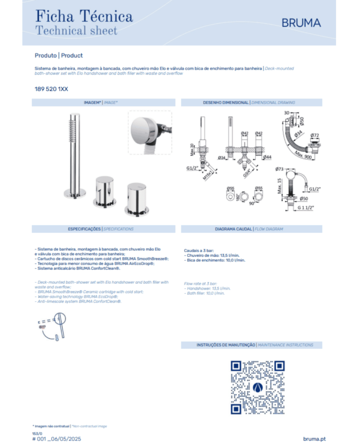 Kit bain / douche sur plan Avalon - Bruma