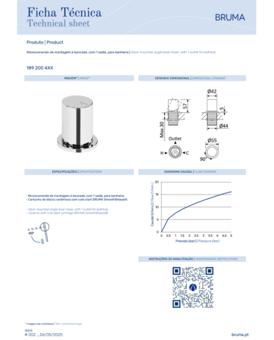 Mitigeur sur plan bain / douche Avalon - Bruma