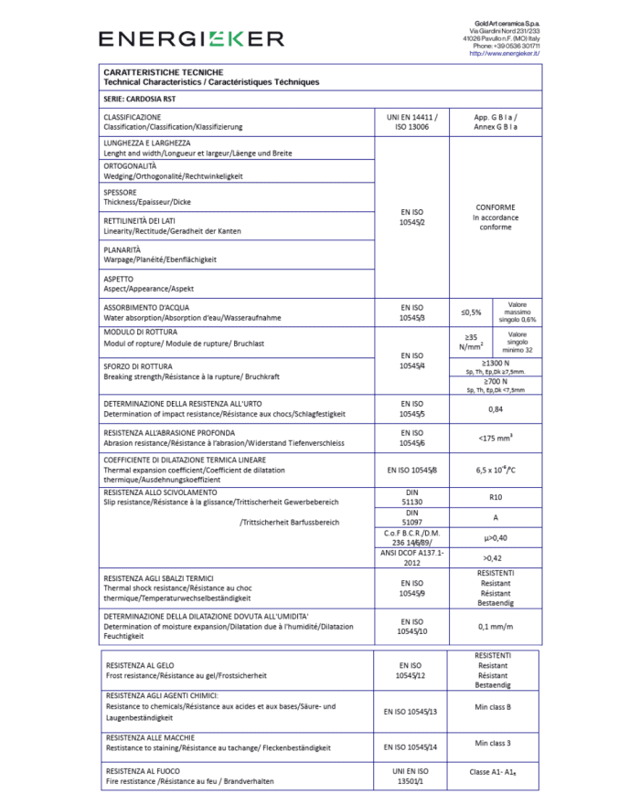 Collection Cardosia carrelage - Energieker