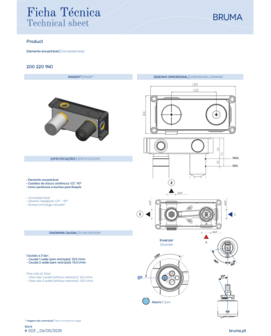 Mitigeur encastré horizontal Avalon - Bruma
