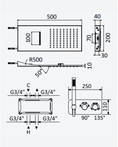Thermostatique kit douche Avalon - Bruma