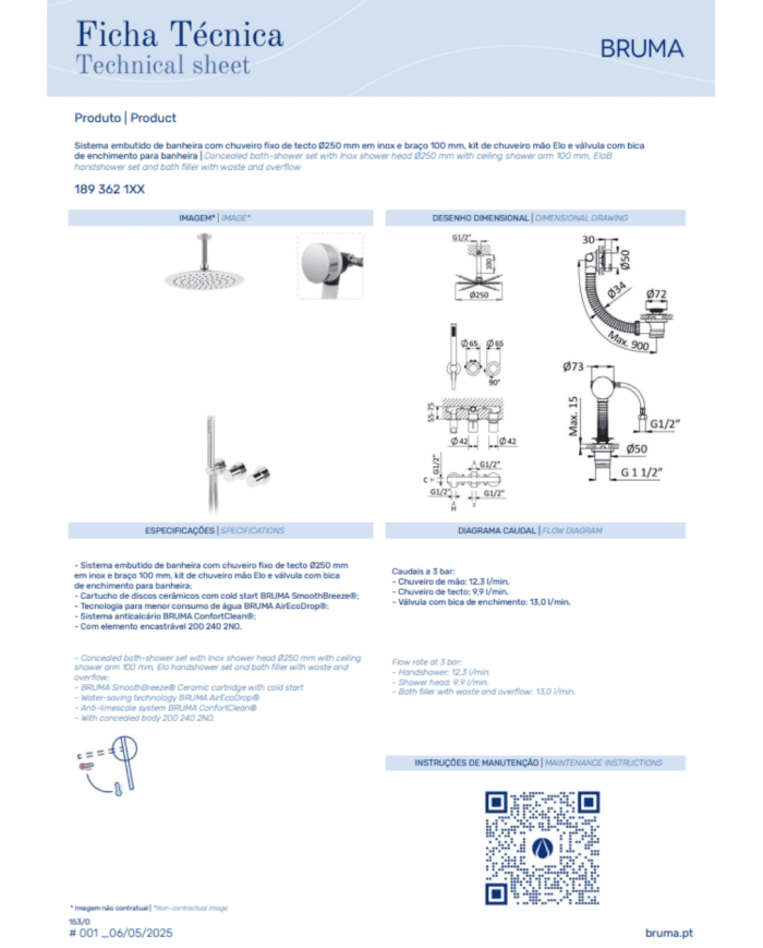 Kit bain / douche encastré 2 Avalon - Bruma