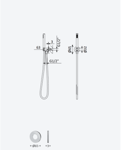 Garniture douche avec coude Avalon - Bruma
