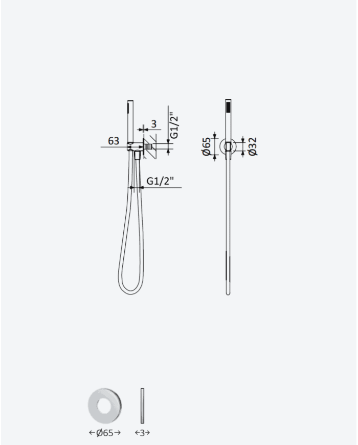 Garniture douche avec coude Avalon - Bruma