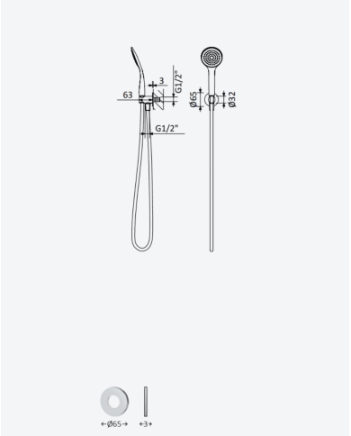 Garniture douche avec coude Avalon - Bruma