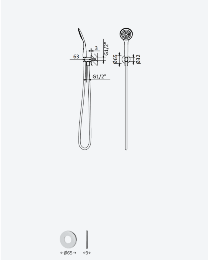 Garniture douche avec coude Avalon - Bruma