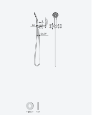 Garniture douche avec coude Avalon - Bruma