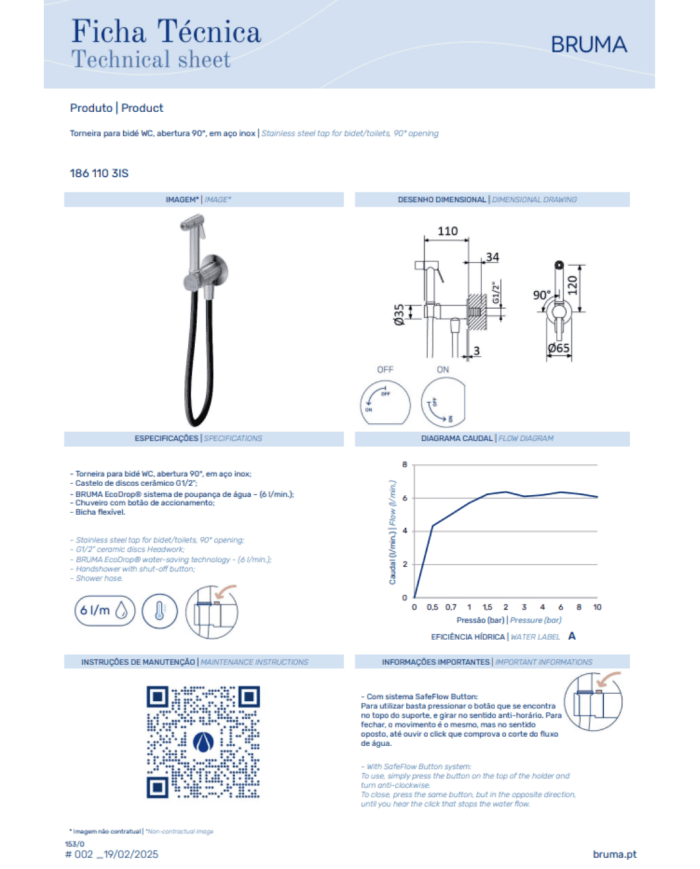 Robinet bidet / WC X-Alpha - Bruma