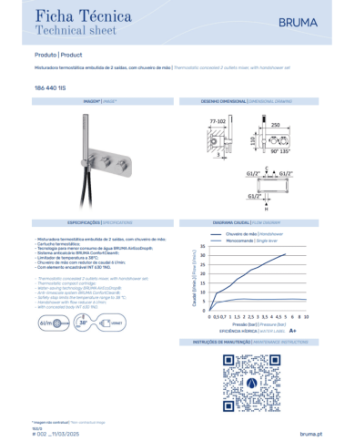 Mitigeur thermostatique encastré X-Alpha - Bruma