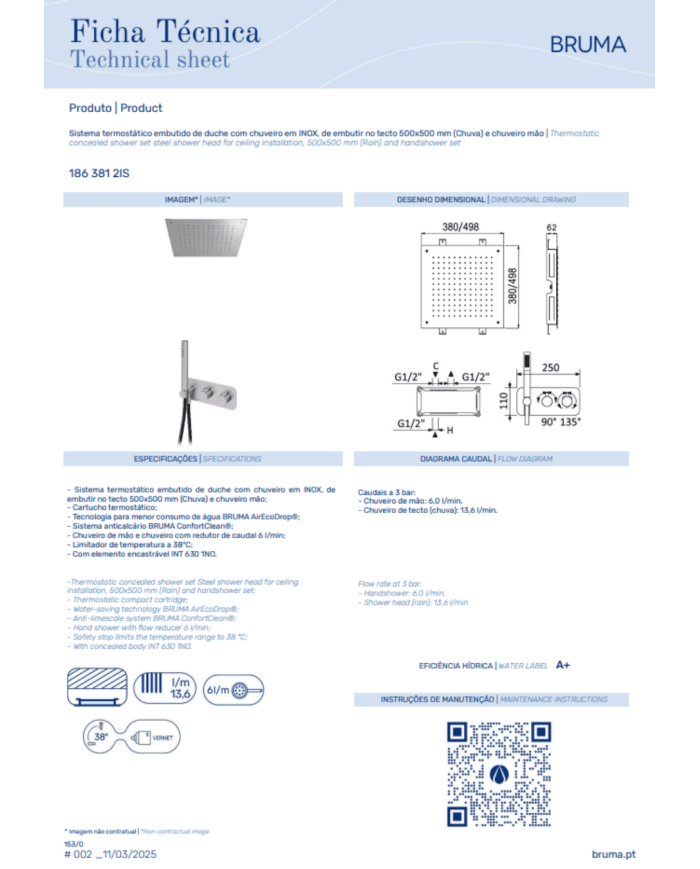 Thermostatique kit douche X-Alpha - Bruma