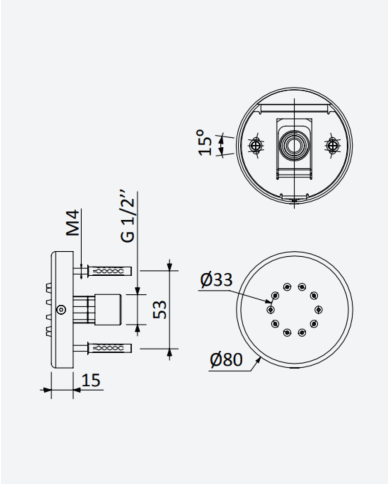 Douchette latérale orientable X-Alpha - Bruma