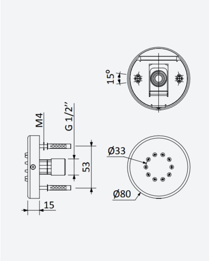 Douchette latérale orientable X-Alpha - Bruma