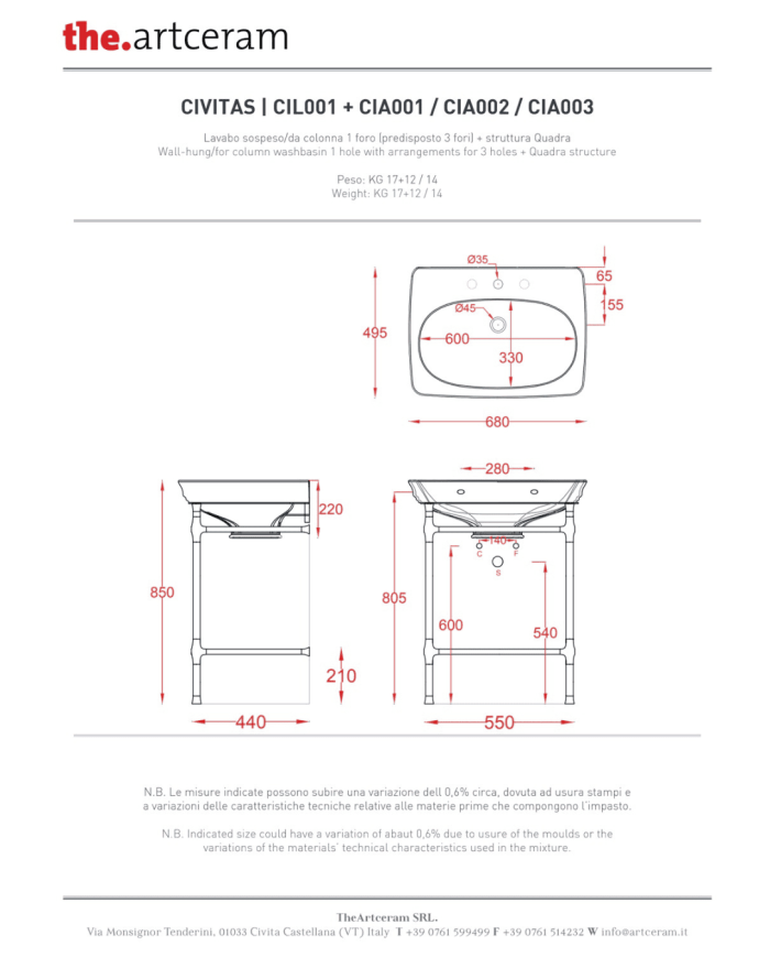 Lavabo avec colonne Civitas - The.artceram