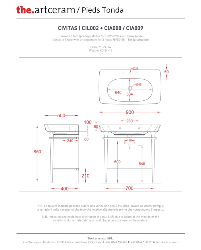 copy of Lavabo avec colonne Civitas - The.artceram