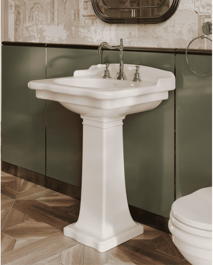 Lavabo 68cm colonne / pieds métalliques Hermitage - The.artceram