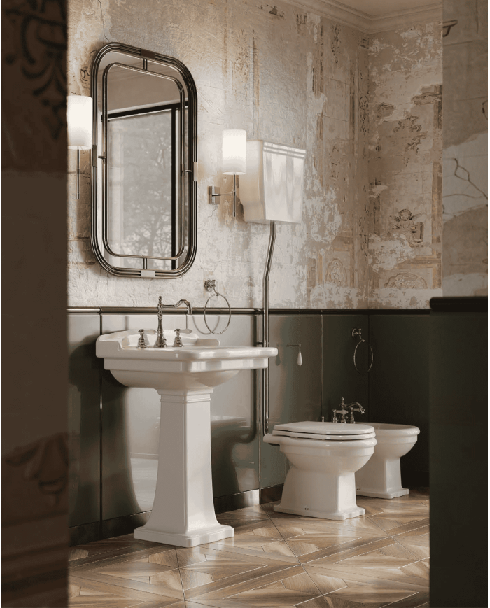 Lavabo 68cm colonne / pieds métalliques Hermitage - The.artceram