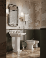 Lavabo 68cm colonne / pieds métalliques Hermitage - The.artceram