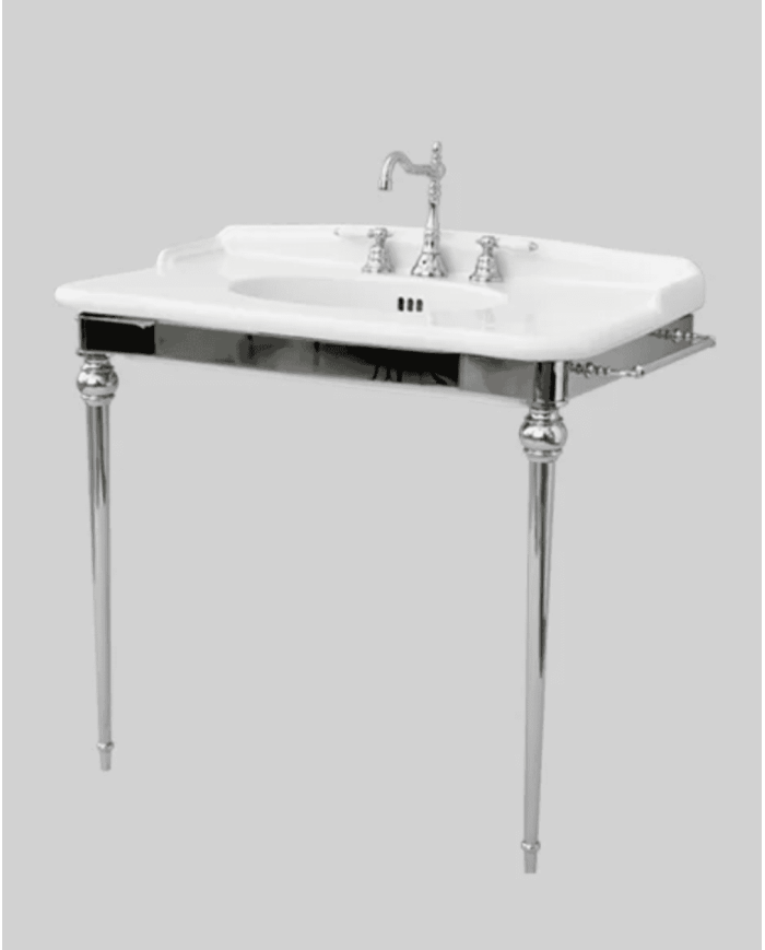 Lavabo 92cm pieds métalliques / céramique Hermitage - The.artceram