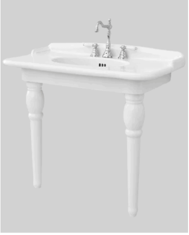 Lavabo 92cm pieds métalliques / céramique Hermitage - The.artceram