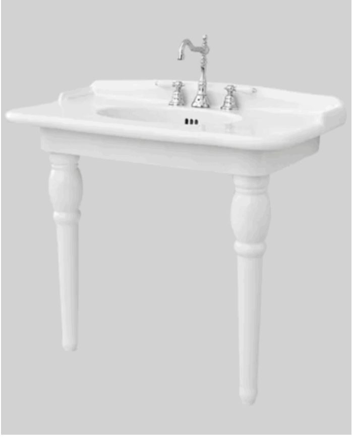 Lavabo 92cm pieds métalliques / céramique Hermitage - The.artceram