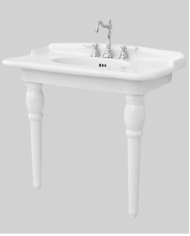Lavabo 92cm pieds métalliques / céramique Hermitage - The.artceram