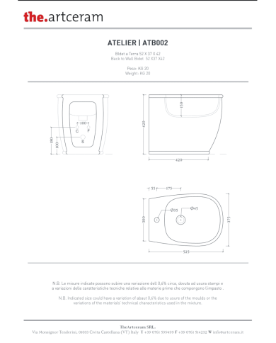 Bidet à poser filomur 37x52cm Atelier - The.artceram