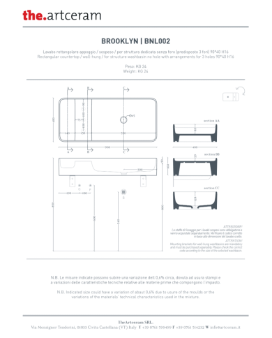 Lavabo Brooklyn 90 - The.Artceram