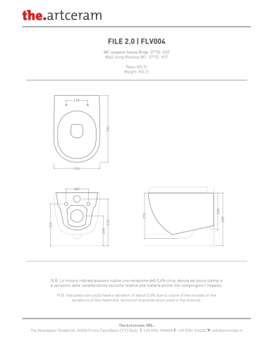 Wc suspendu 37x52cm File - The.artceram