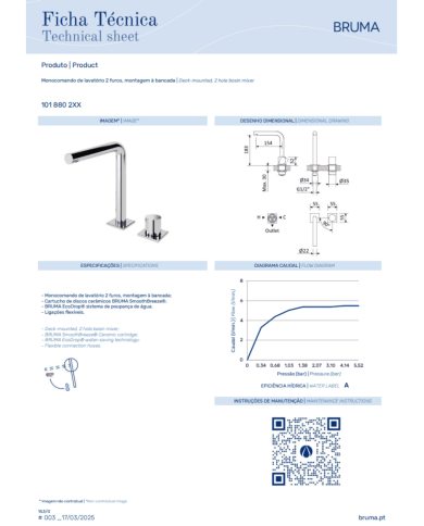 Mitigeur lavabo 2 trous Lusa - Bruma