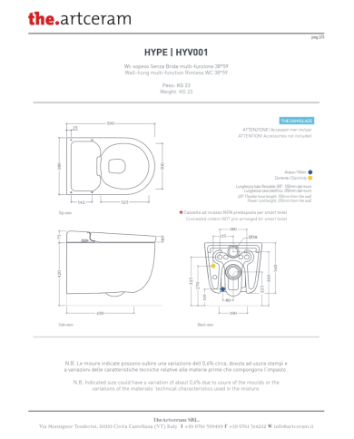 Wc smart suspendu 38x59cm Hype - The.artceram