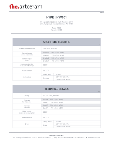 Wc smart suspendu 38x59cm Hype - The.artceram