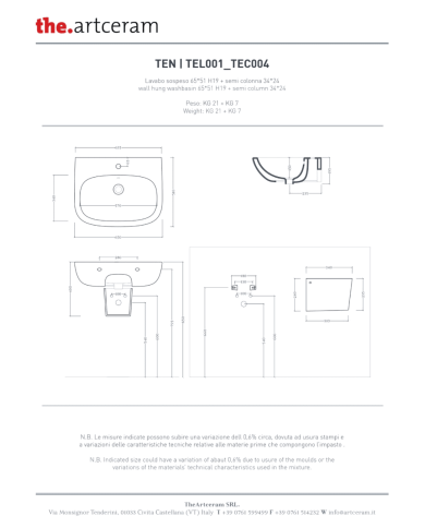 copy of Lavabo avec colonne Civitas - The.artceram