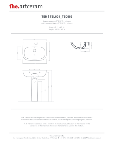 copy of Lavabo avec colonne Civitas - The.artceram