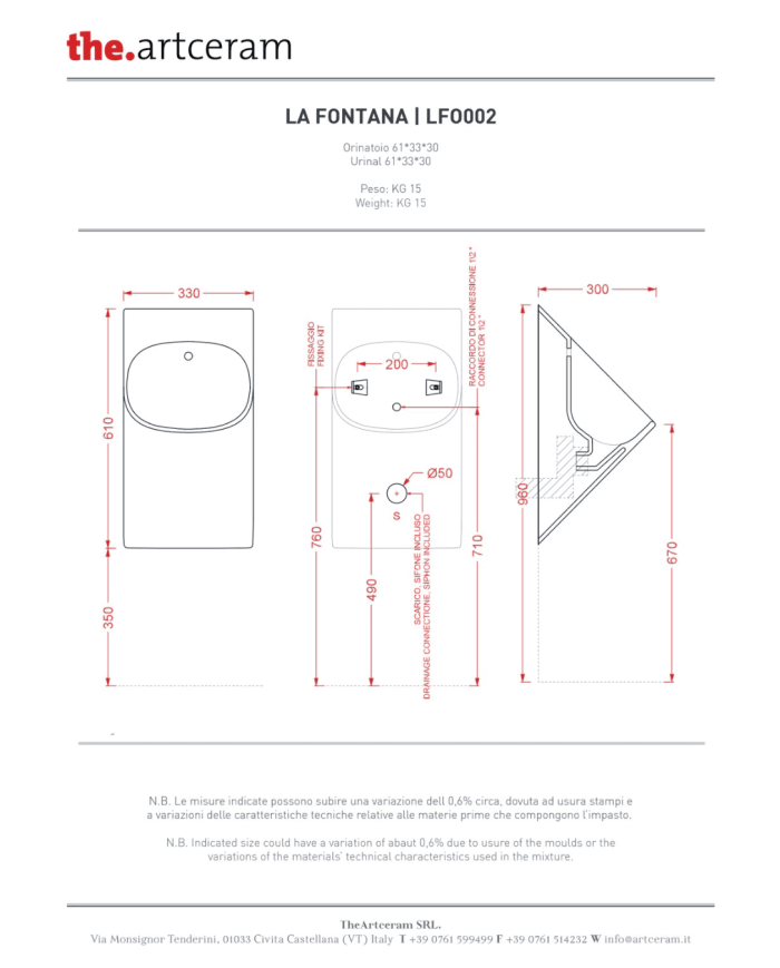 Urinoir La Fontana 2.0 - The.artceram