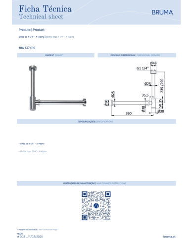 Siphon 11/4" X-Alpha - Bruma