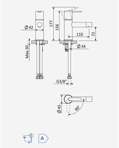 Mitigeur bidet 2 Lusa - Bruma