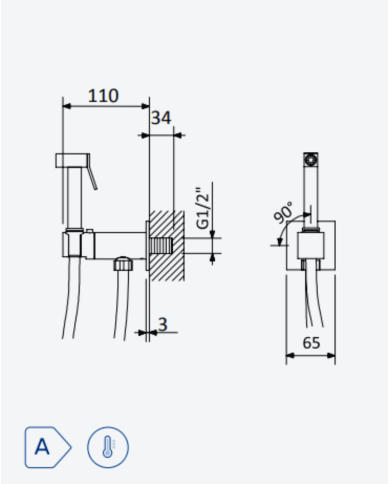 Robinet pour bidet / WC 90° Lusa - Bruma