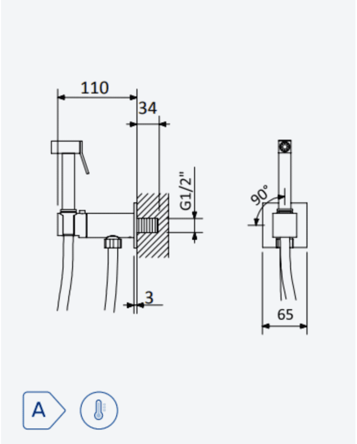 Robinet pour bidet / WC 90° Lusa - Bruma