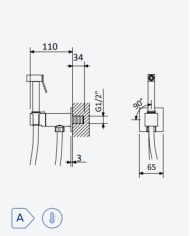 Robinet pour bidet / WC 90° Lusa - Bruma