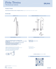 Mitigeur bain / douche au sol 2 Lusa - Bruma