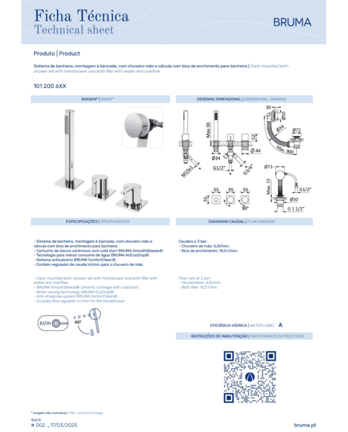 Kit bain douche sur plan Lusa - Bruma