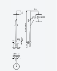 Colonne de douche system 250 Lusa - Bruma