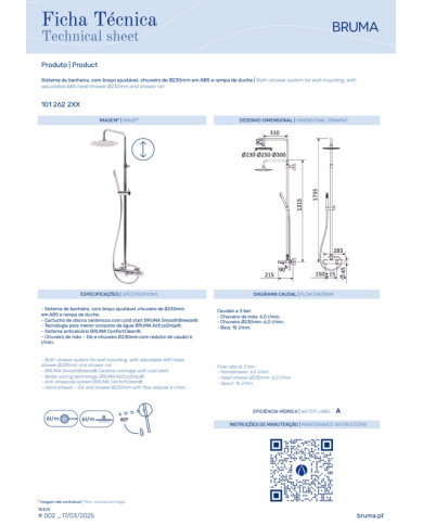 Colonne bain / douche system 230 Lusa - Bruma