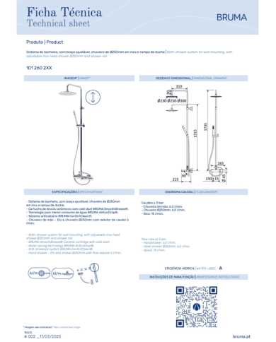 Colonne bain / douche system 250 Lusa - Bruma