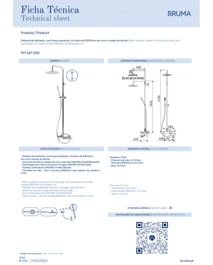 Colonne bain / douche system 300 Lusa - Bruma